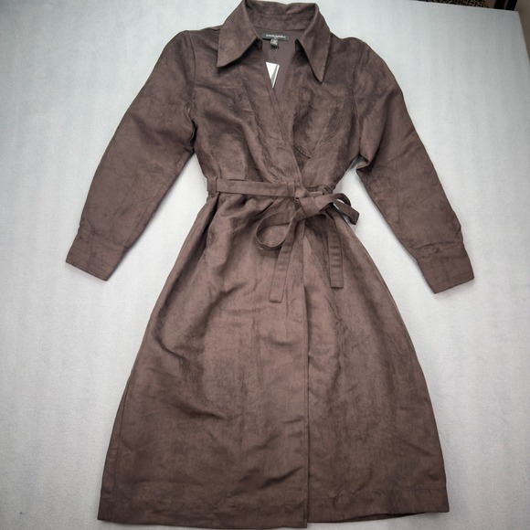 Banana Republic Dresses & Skirts - Banana Republic LS Vegan Suede Costa Coffee Dress 10 Petite Brown
